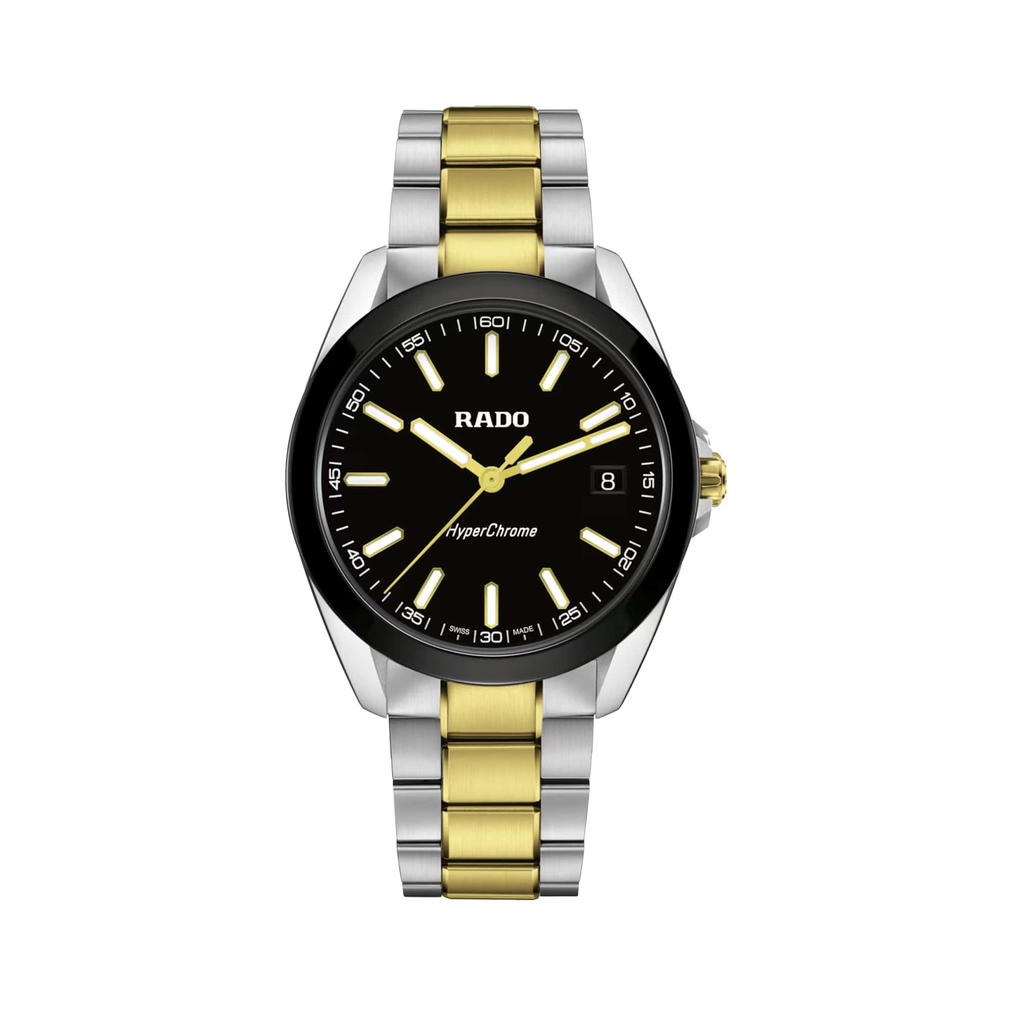 Rado HyperChrome Quartz Mens 41.5mm Watch Black Dial