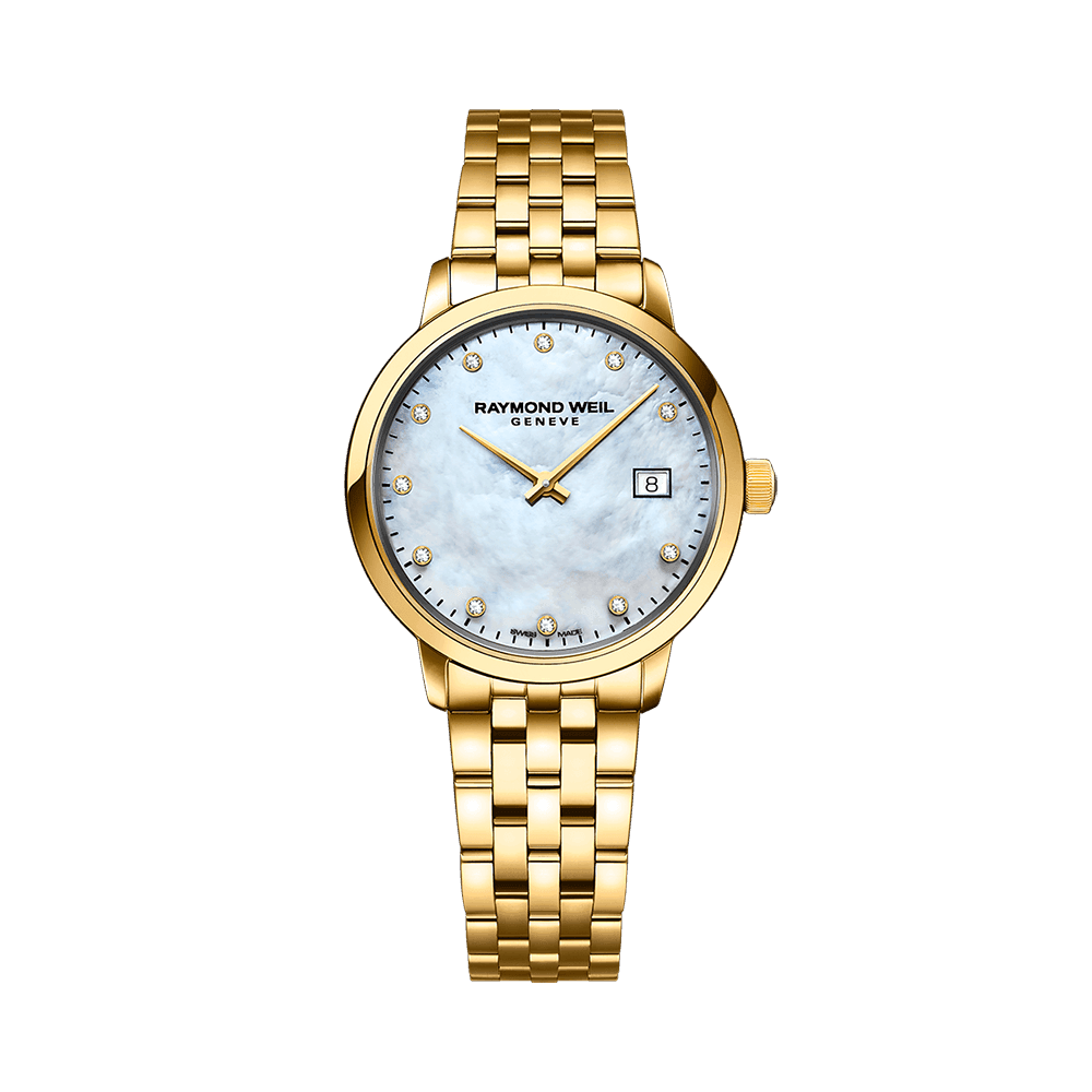 Raymond Weil Toccata Ladies Classic Gold Diamond Steel Watch 29mm 5985-P-97081