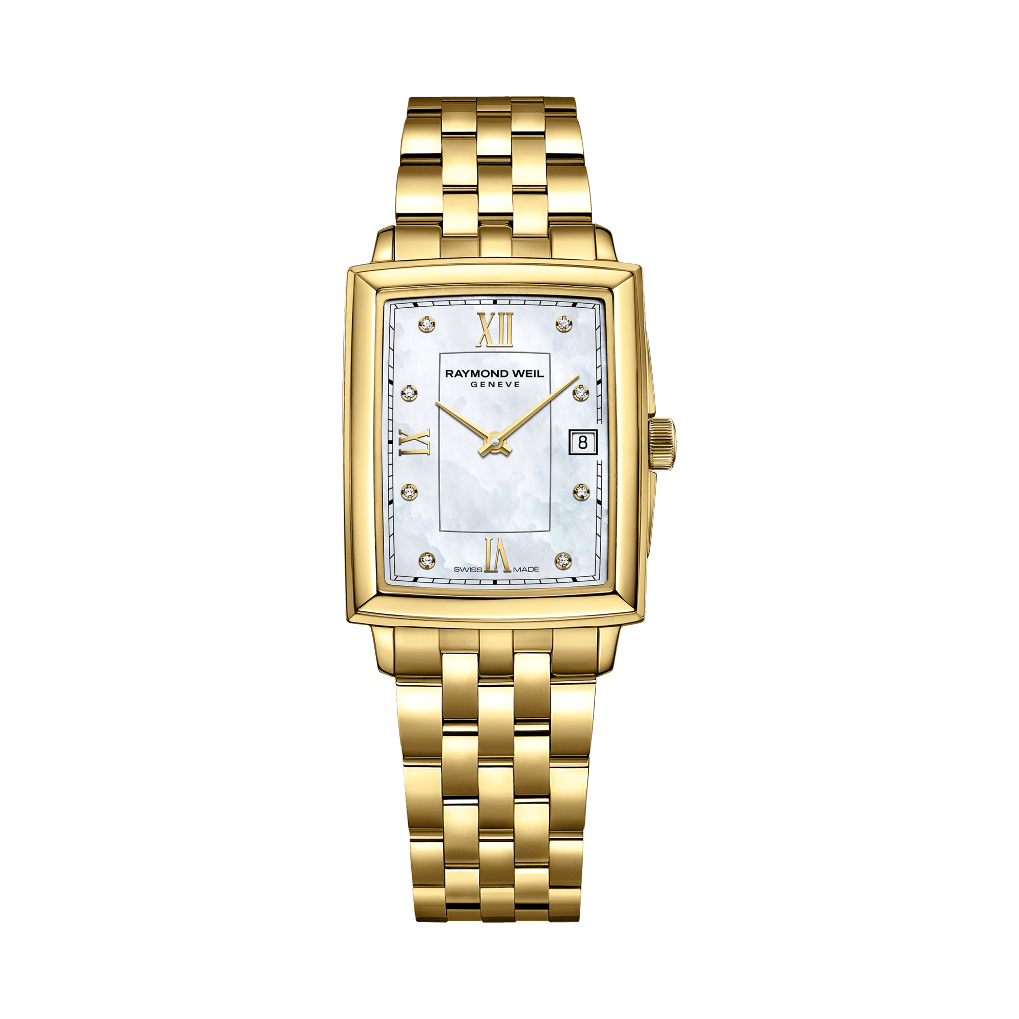 Raymond Weil Women's Toccata Gold PVD Quartz Dress Watch Mother-Of-Pearl Diamond Dial