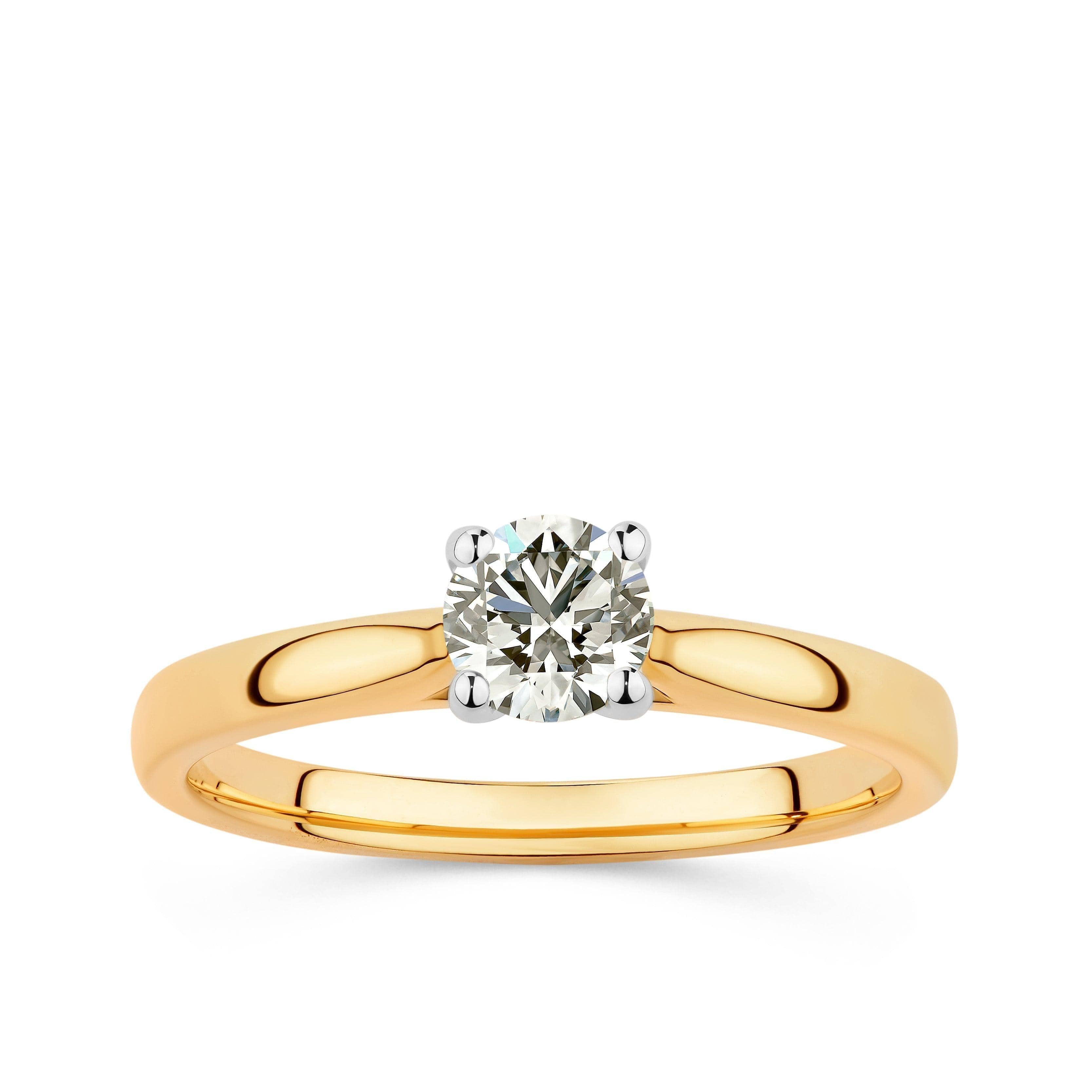Rendition 0.50ct TW Diamond Solitaire Ring in 9ct Yellow & White Gold