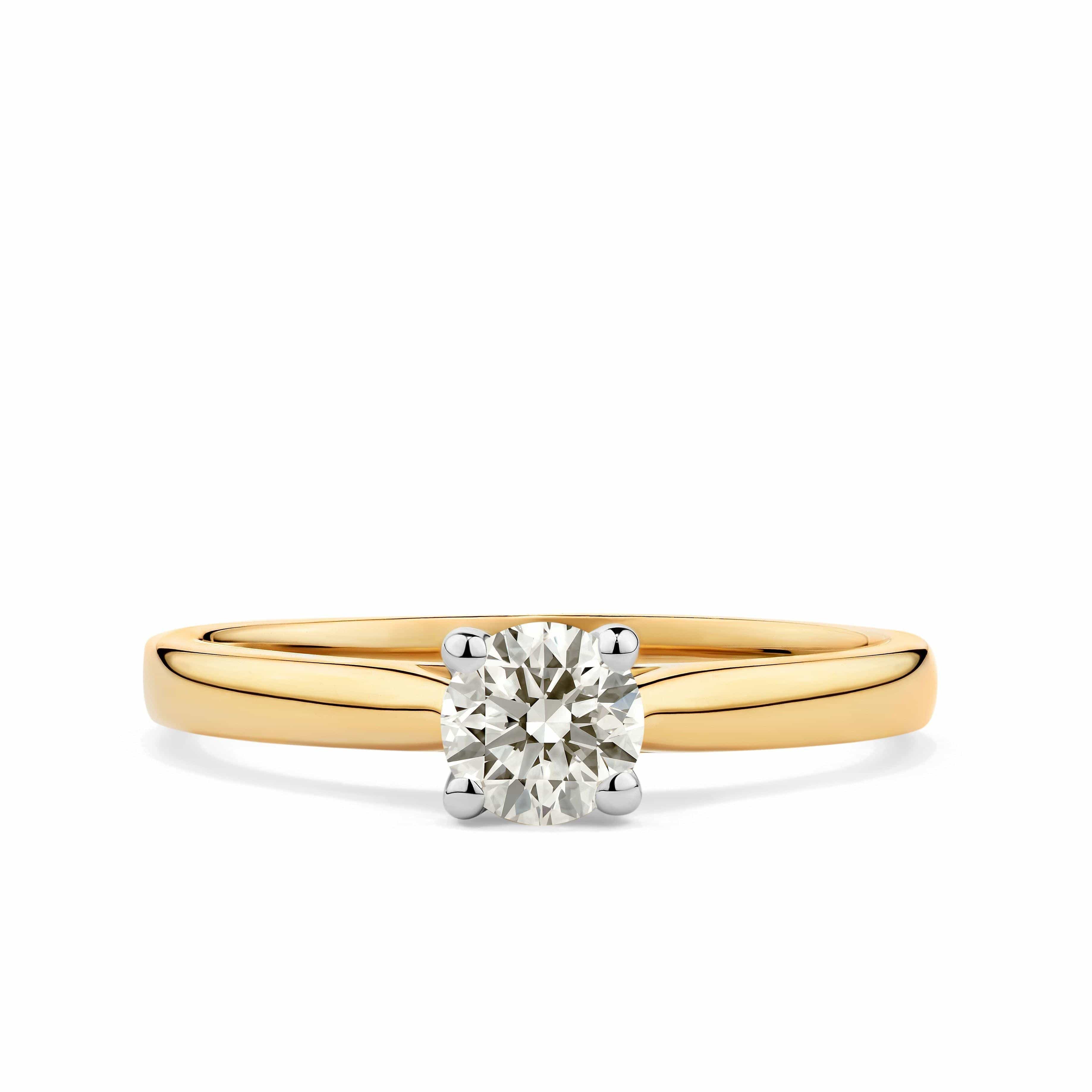 Rendition 0.50ct TW Diamond Solitaire Ring in 9ct Yellow & White Gold