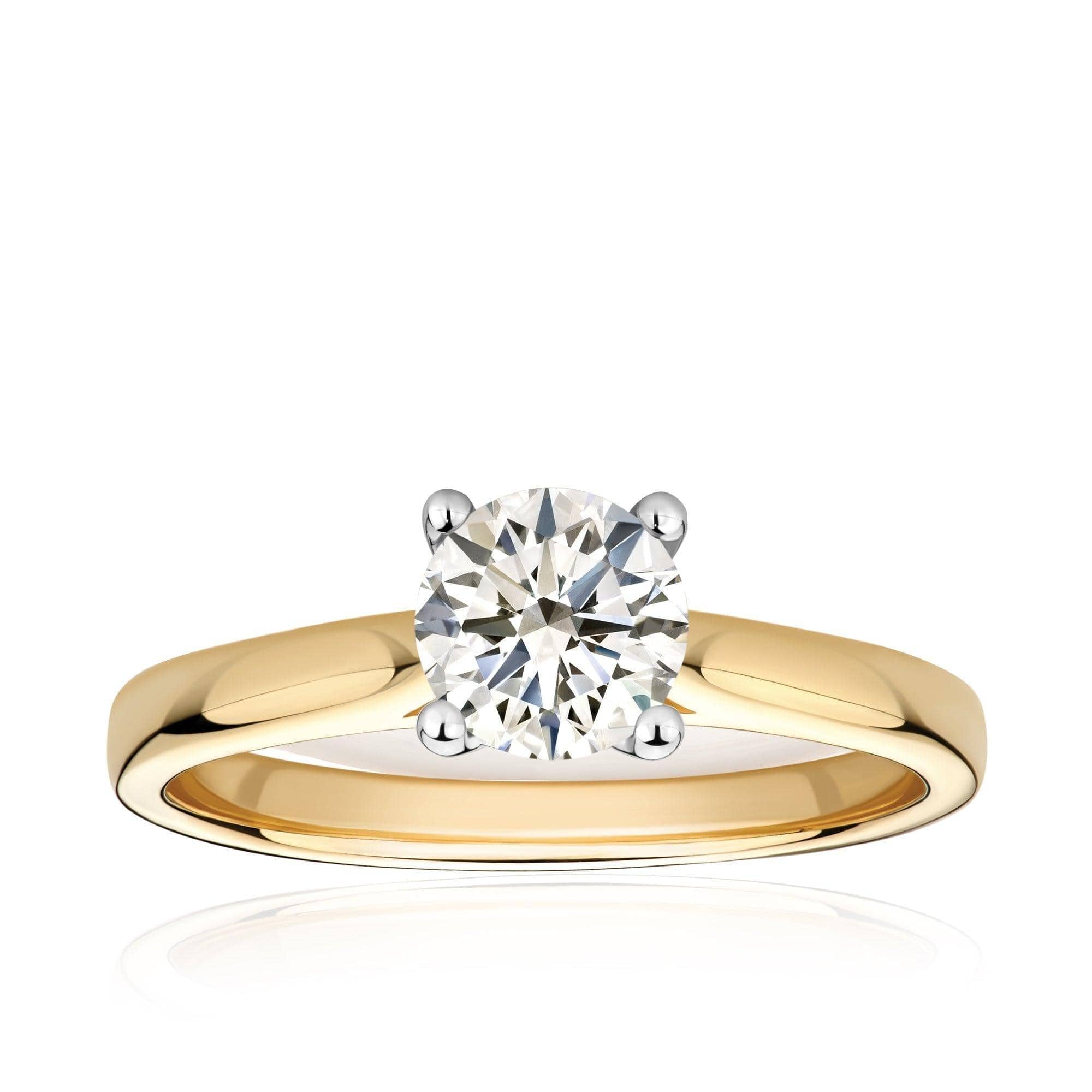 Rendition 1.00ct Diamond Solitaire Engagement Ring in 9ct Yellow & White Gold