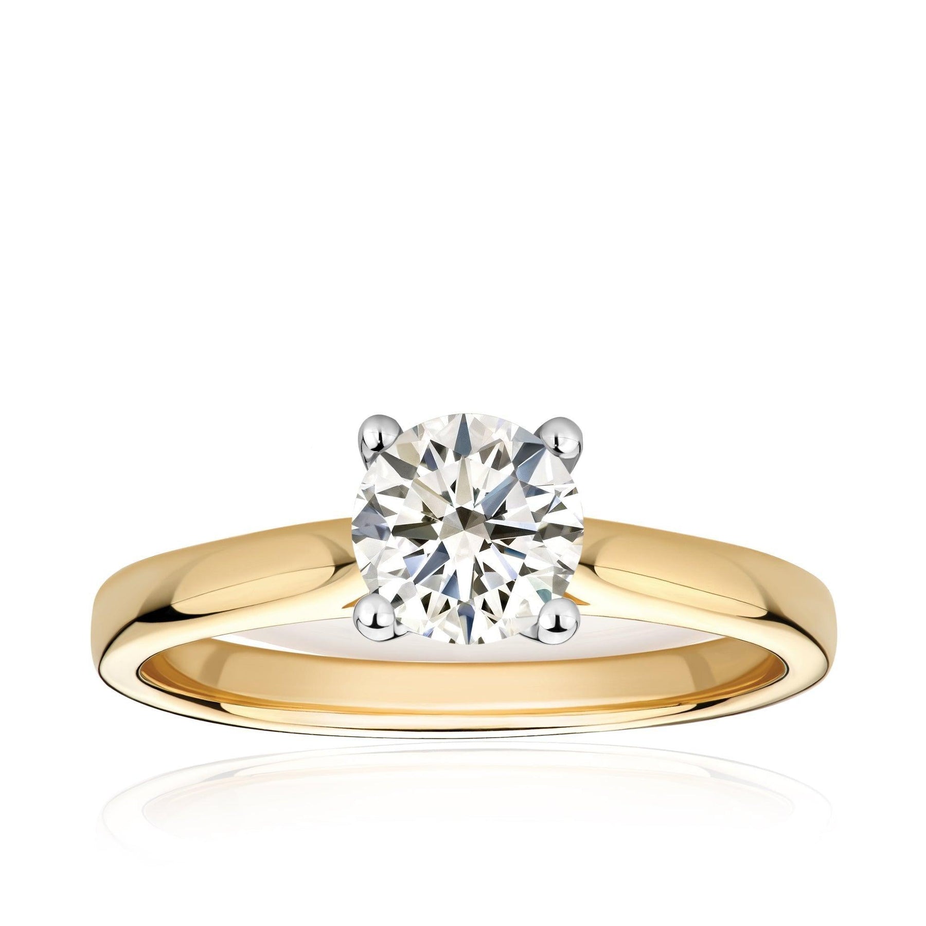 Rendition 1ct TW Diamond Solitaire Engagement Ring in 9ct Yellow & White Gold - Wallace Bishop