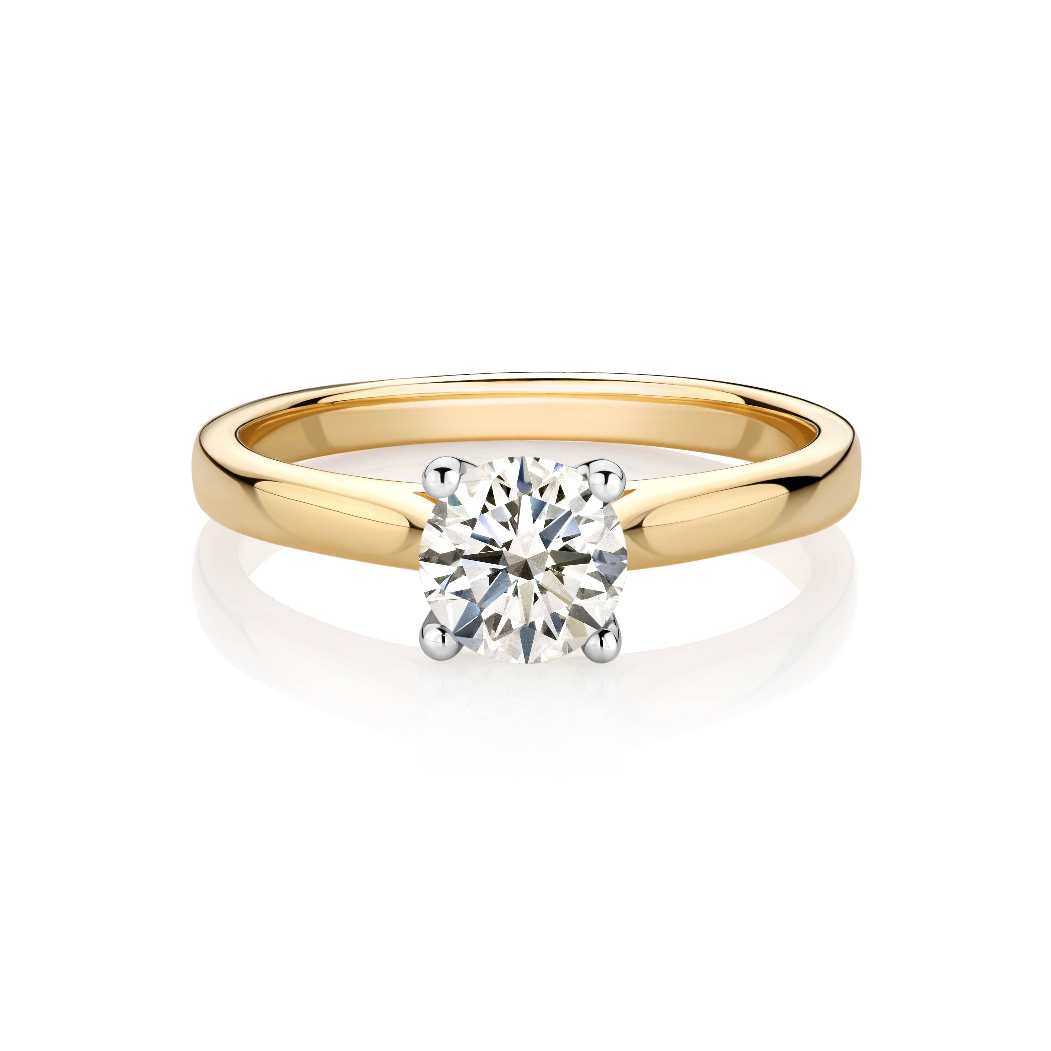 Rendition 1.00ct Diamond Solitaire Engagement Ring in 9ct Yellow & White Gold