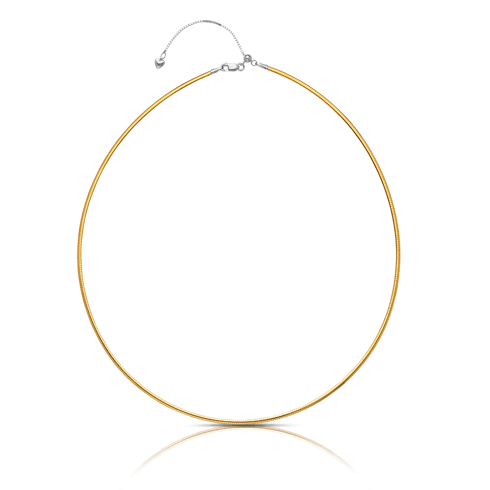 Reversible Omega Necklace 9ct Yellow and White Gold