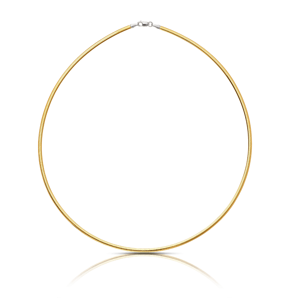 Reversible Omega Necklace in 9ct Yellow and White Gold