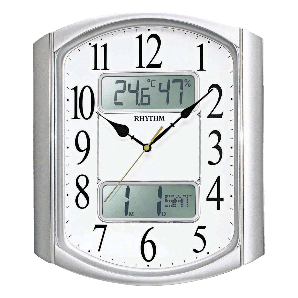 Rhythm Analogue & Digital Wall Clock CFG708NR19 - Wallace Bishop