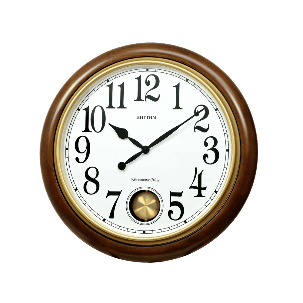 Rhythm Arabic Timber Wall Clock White - Wallace Bishop