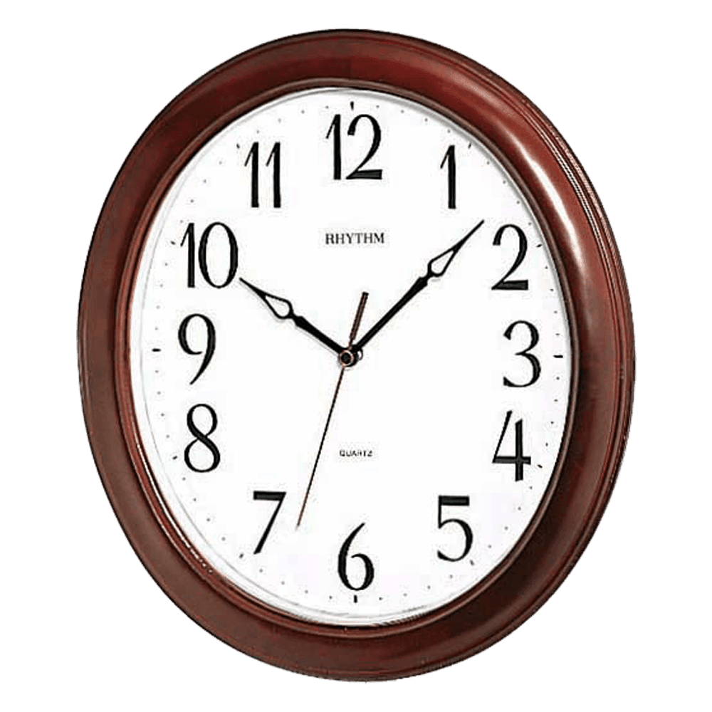 Rhythm Clock Timber Quartz Wall Clock Watch White Dial - Wallace Bishop