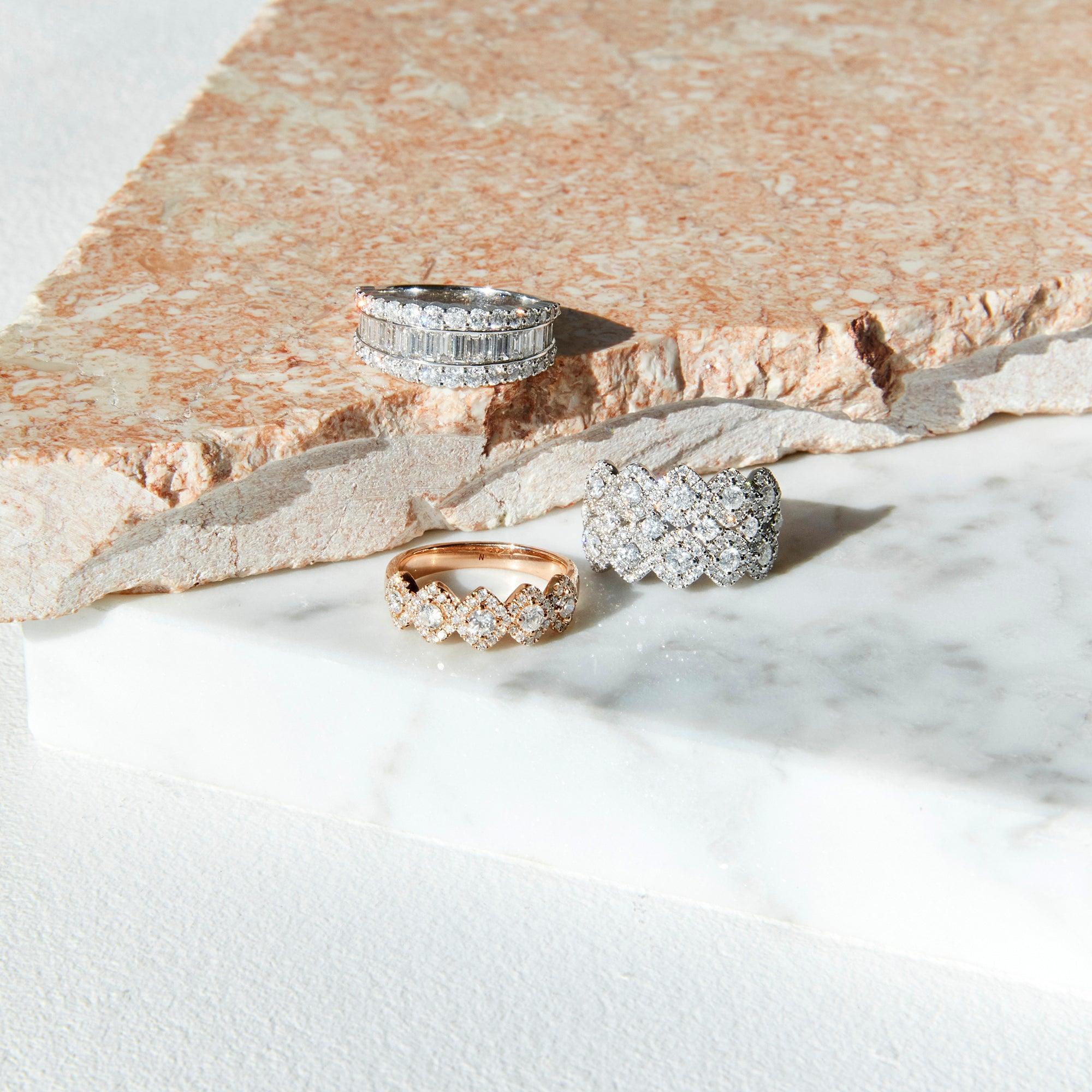 Round Brilliant Cut Diamond Clustered Ring in 18ct White Gold - Wallace Bishop