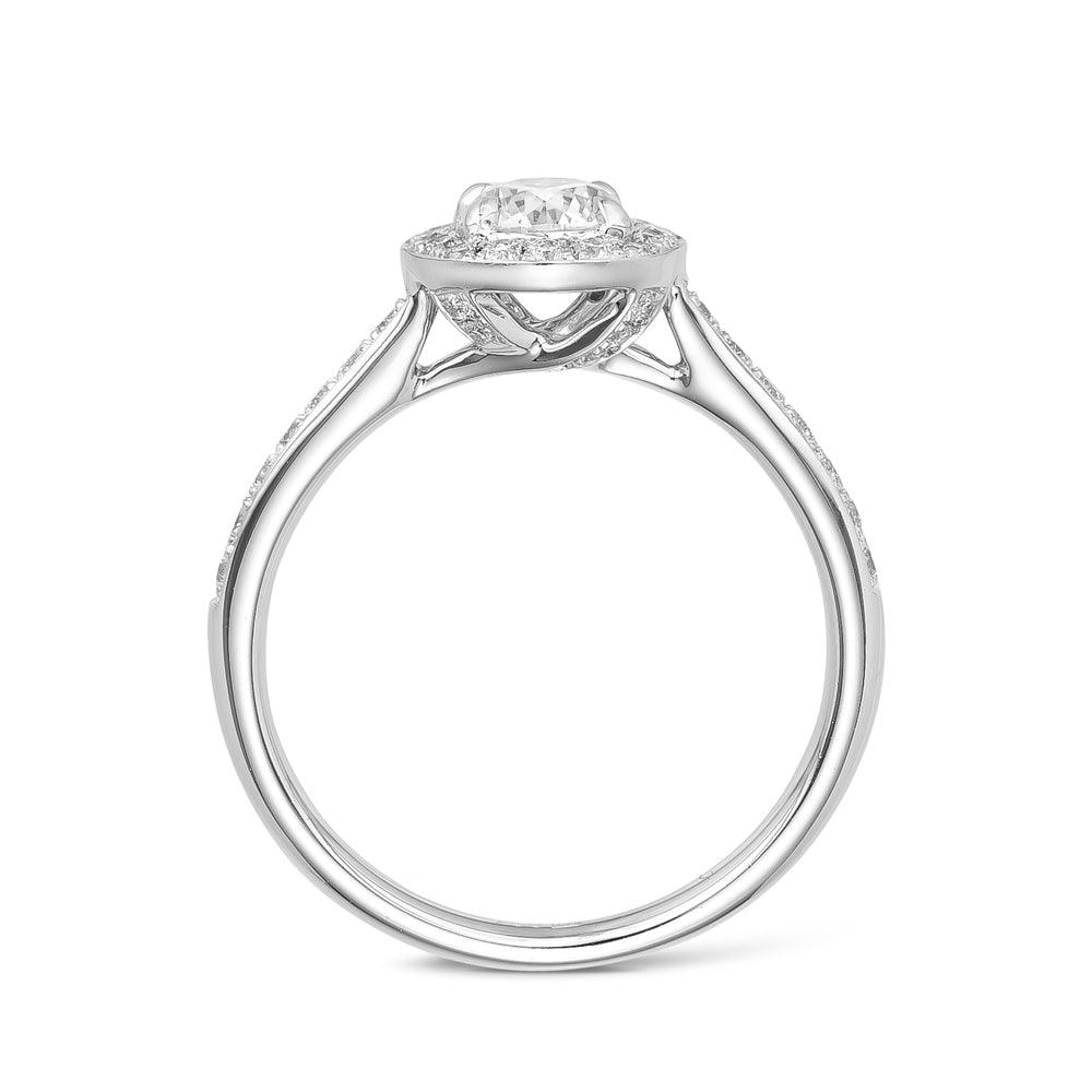 Round Brilliant Cut Diamond Engagement Ring in 18ct White Gold TDW 0.772 - Wallace Bishop