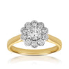 0.50ct TW Round Brilliant Cut Diamond Flower Ring in 9ct Yellow Gold