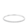 Round Brilliant Cut Diamond Oval Bangle in 9ct White Gold
