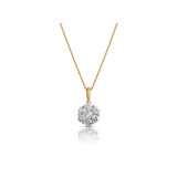 Round Brilliant Cut Diamond Pendant in 9ct Yellow Gold