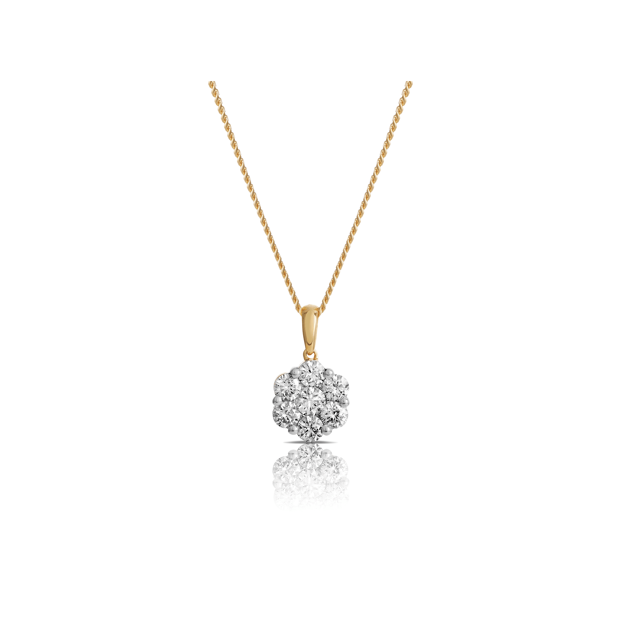 Round Brilliant Cut Diamond Pendant in 9ct Yellow Gold