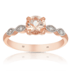 Round Brilliant Cut Morganite & Diamonds Ring in 9ct Rose Gold - Wallace Bishop