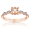 Round Brilliant Cut Morganite & Diamond Ring in 9ct Rose and White Gold