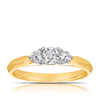 0.50ct TW Round Brilliant Cut Three Stone Diamond Engagement Ring in 18ct Yellow and White Gold