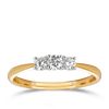 0.35ct TW Diamond Three Stone Engagement Ring in 9ct Yellow Gold