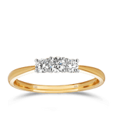 0.35ct TW Diamond Three Stone Engagement Ring in 9ct Yellow Gold
