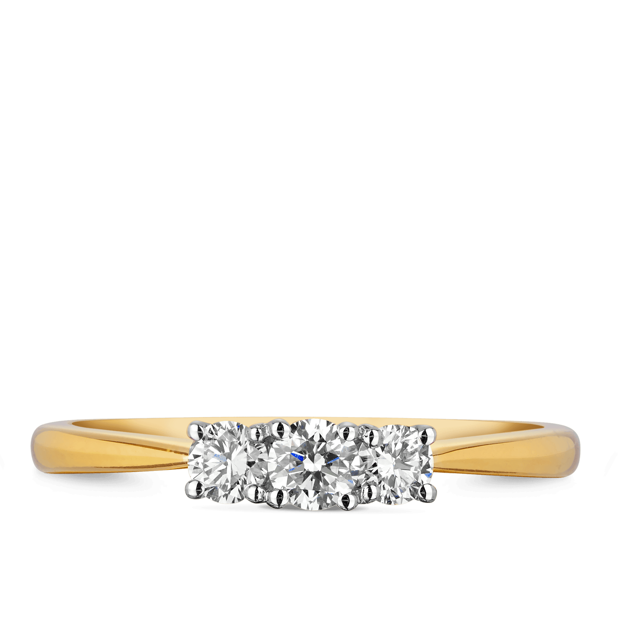 0.35ct TW Diamond Three Stone Engagement Ring in 9ct Yellow Gold