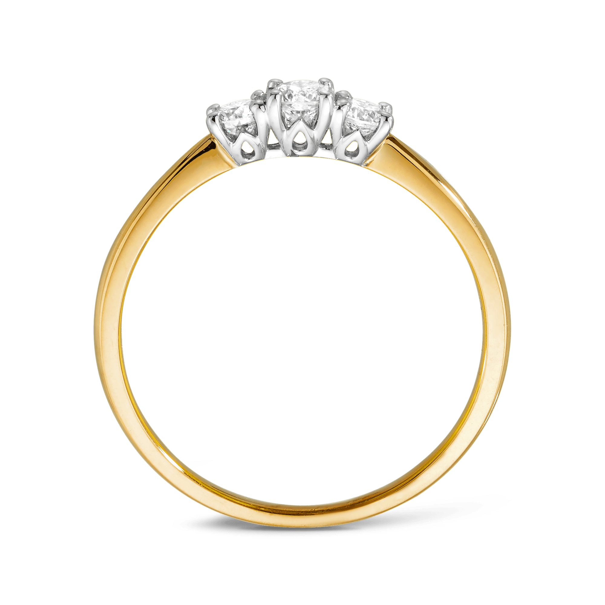 0.35ct TW Diamond Three Stone Engagement Ring in 9ct Yellow Gold