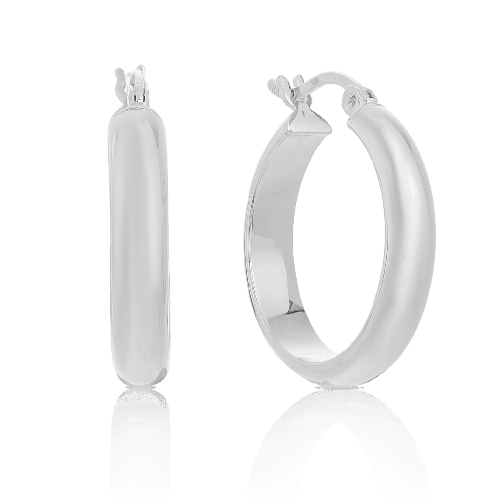 Round Hoops in Sterling Silver