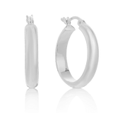 Round Hoops in Sterling Silver