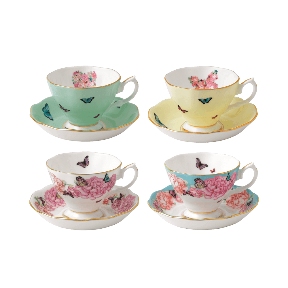 Royal Albert Miranda Kerr Set of 4 Teacups & Saucers - Wallace Bishop