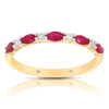 Ruby and Diamond Band in 9ct Yellow Gold