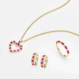 Ruby and Diamond Band in 9ct Yellow Gold
