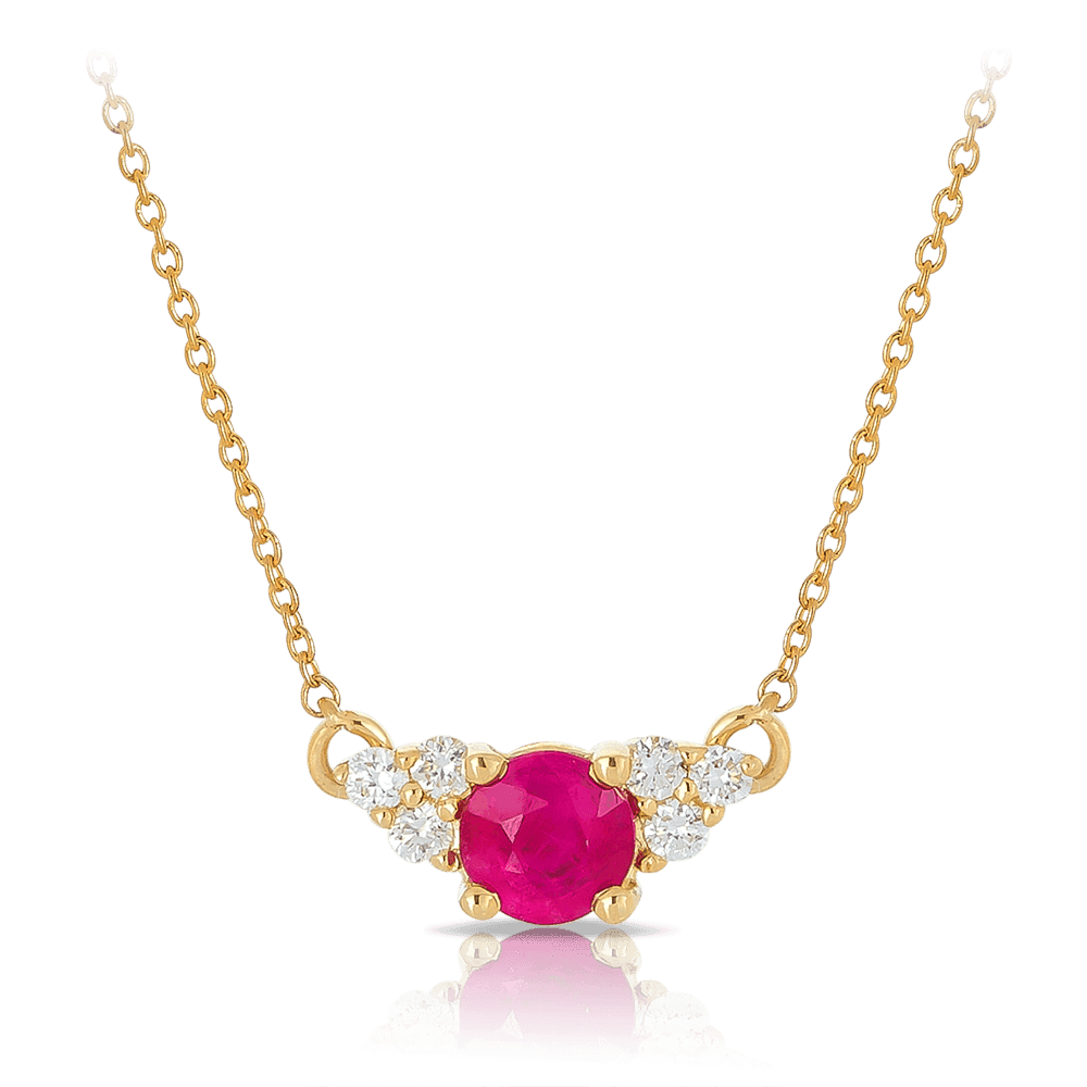 Ruby & Diamond Necklace set in 9ct Yellow Gold - Wallace Bishop