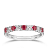 Ruby & Diamond Ring in 18ct White Gold