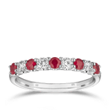 Ruby & Diamond Ring in 18ct White Gold