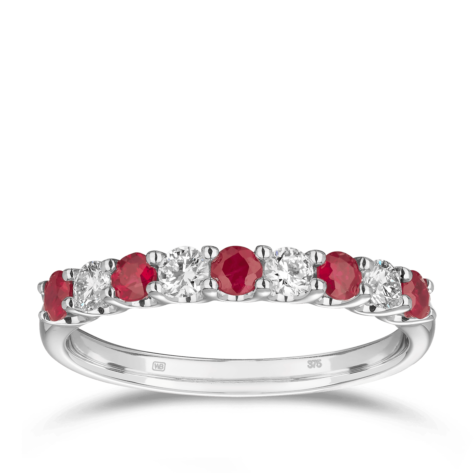 Ruby & Diamond Ring in 18ct White Gold