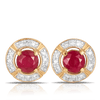 Ruby & Diamond Stud Earrings in 9ct Yellow Gold - Wallace Bishop