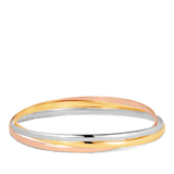 Three Tone Russian Bangle in 9ct Yellow, White & Rose Gold