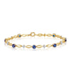 Created Sapphire & Diamond Bracelet in 9ct Yellow Gold