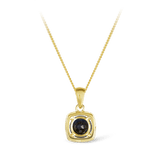 Sapphire & Diamond Cushion Halo Pendant in 9ct Yellow Gold