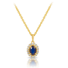 Sapphire & Diamond Oval Shape Pendant in 9ct Yellow Gold - Wallace Bishop