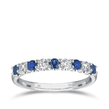 Sapphire & Diamond Ring in 18ct White Gold