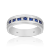 Sapphire & Diamond Ring in 9ct White Gold