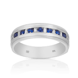 Sapphire & Diamond Ring in 9ct White Gold