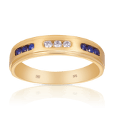 Sapphire & Diamond Ring in 9ct Yellow Gold