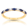 Sapphire & Diamond Ring in 9ct Yellow Gold