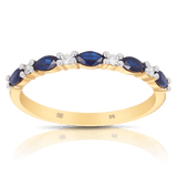 Sapphire & Diamond Ring in 9ct Yellow Gold