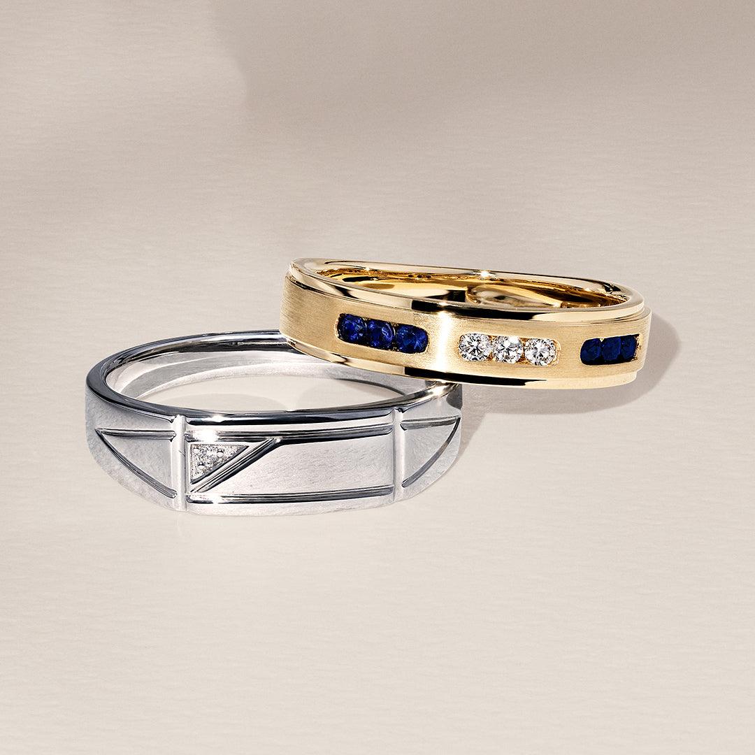 Sapphire & Diamond Ring in 9ct Yellow Gold