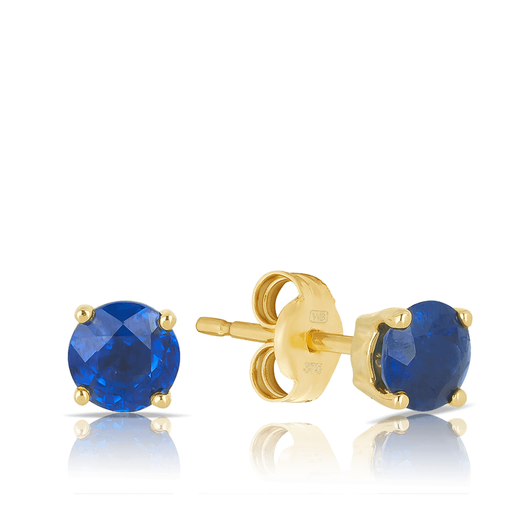 Sapphire Earrings in 9ct Yellow Gold - Wallace Bishop