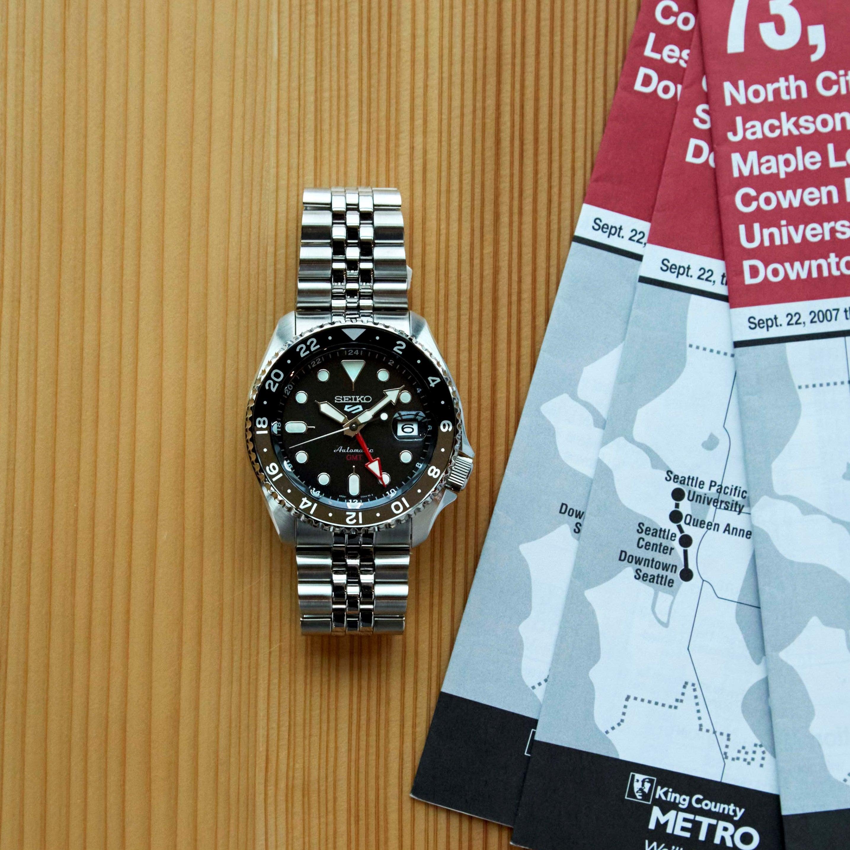 Seiko 5 Sports GMT Men's 42.50mm Stainless Steel Automatic Watch SSK001K