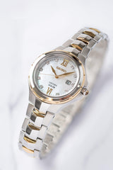 Seiko Coutura Women's 29mm Stainless Steel & Yellow IP Solar Watch SUT308P - Wallace Bishop